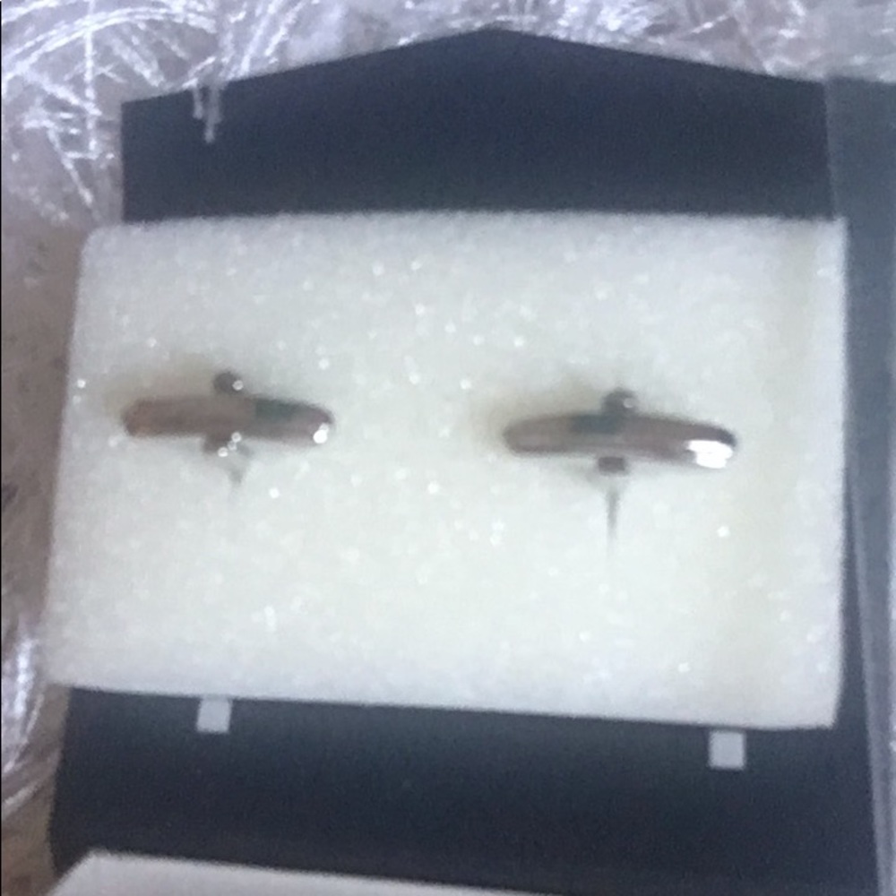Dual Monocle Monogrammed “F” Cufflinks Silver Tone - Picture 2 of 4